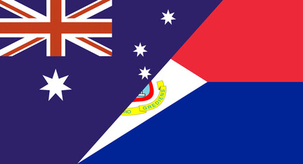 Flag of Australia and Saint Martin. Sports competitions. Political relations