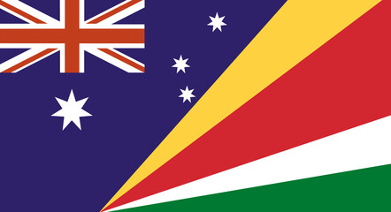 Flag of Australia and Republic of Seychelles. Two Flag Together.