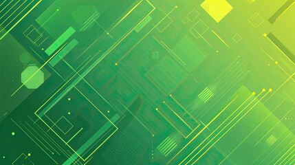 Abstract green geometric design with lines and shapes for digital backgrounds or graphics.