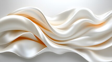 Abstract White Silk Drape Flowing Softly