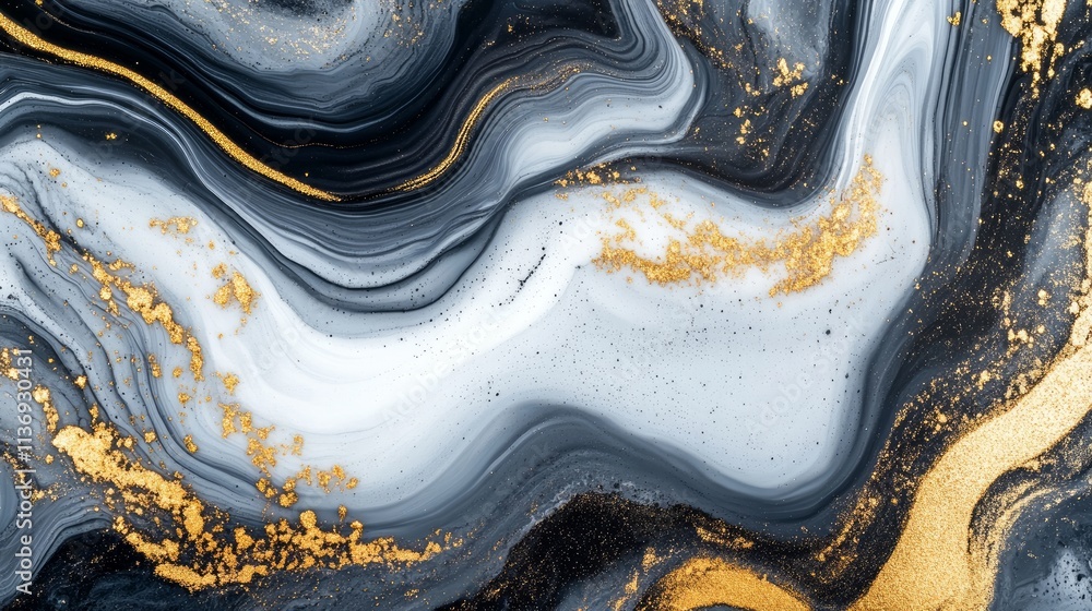 Poster luxury abstract art featuring fluid patterns created with alcohol ink techniques.
