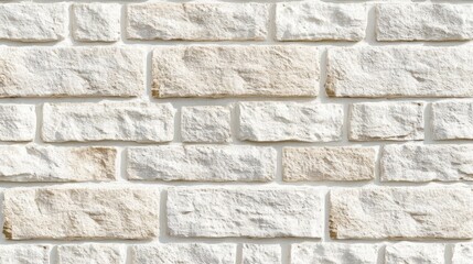 Fototapeta premium Seamless white brick wall texture for interior design or backsplash; minimal vector style. 