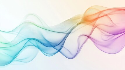 Obraz premium A soft, iridescent opalescent liquid forming gentle horizontal waves.