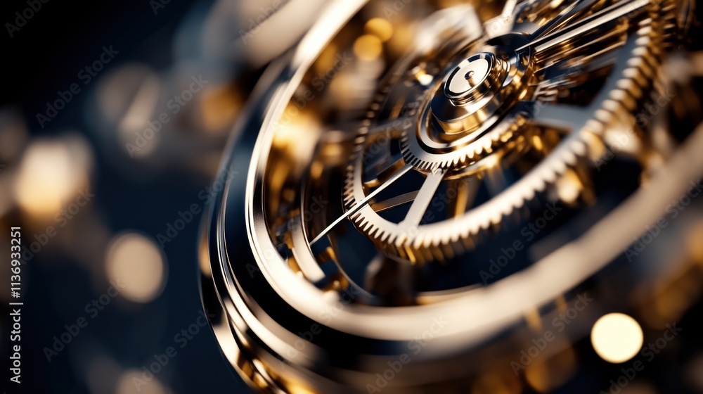 Poster detailed interlocking gears highlight the art of mechanical design and engineering. the gleaming sur