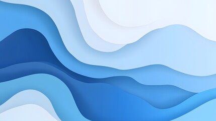 Obraz premium Abstract Blue Wave Papercut Design Background