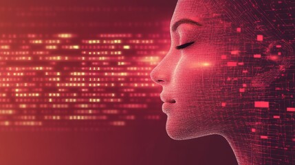 Digital Woman Profile: Futuristic Artpiece