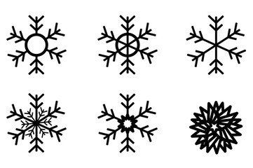 Snowflake icons set on white background. Vector.