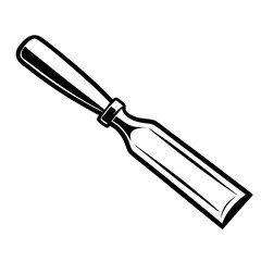 Obraz premium Chisel tool icon in black and white. 