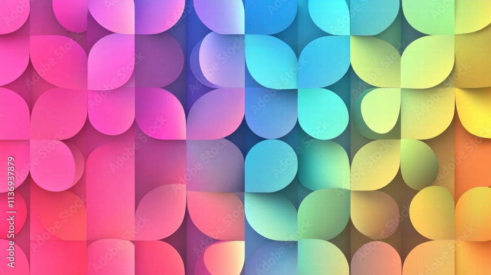 Aufkleber vibrant shapes flow seamlessly across a colorful background, creating a harmonious blend of shades a