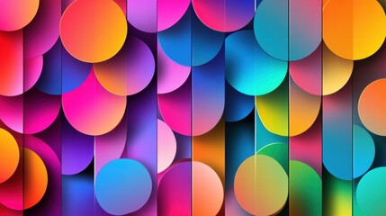 A captivating display of vibrant circles layered in an array of colors creating a dynamic and engaging visual tapestry that enhances any design. Generative AI