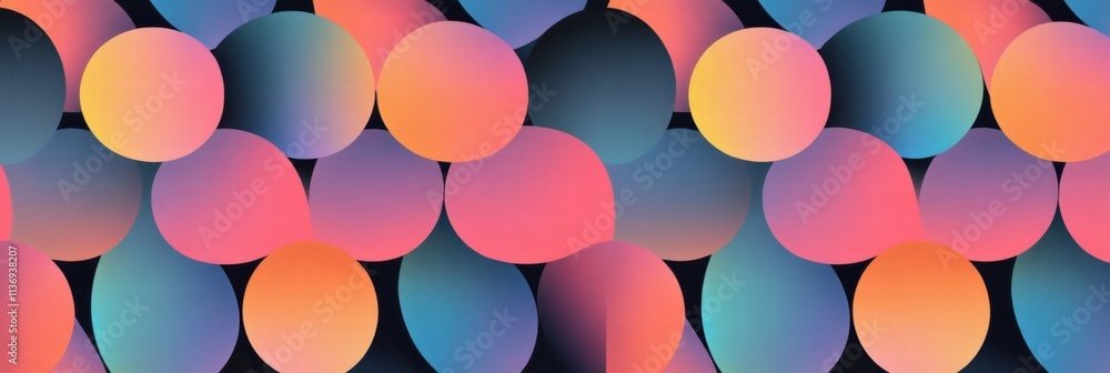 Poster a dynamic arrangement of circles showcases a harmonious blend of colors, inspiring creativity in var