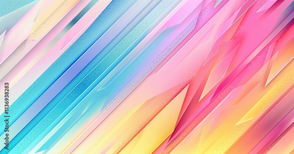 Poster a vibrant abstract design featuring sharp, colorful gradients and dynamic lines.