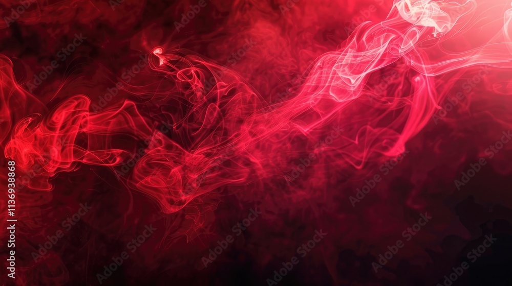 Poster a swirling abstract design featuring red smoke and ethereal patterns.