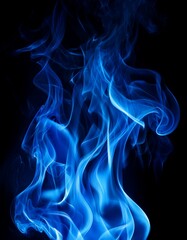 image de feu bleu sur fond, noir, flammes brulantes de gaz en ia