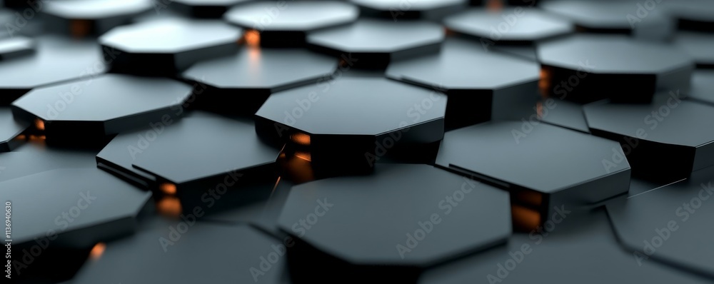 Poster abstract hexagonal background of the blockchain network