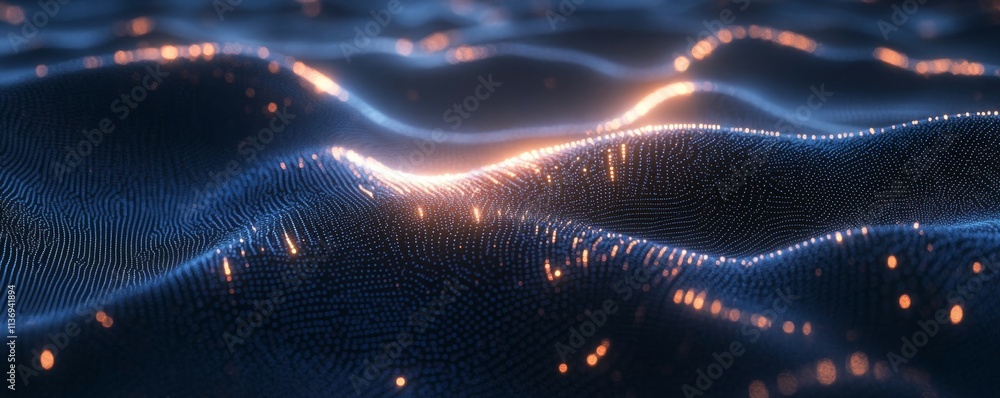 Poster artificial intelligence, quantum computing concept. blue tech background. .