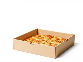 Corrugated pizza box package die cut with mock up displayed, box, corrugated, delivery