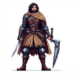 Fototapeta premium Pixel art warrior 