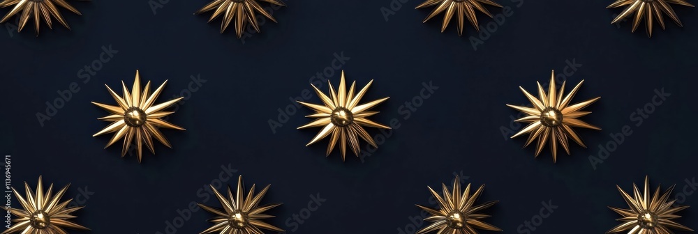 Poster a captivating array of golden star shapes scattered across a rich blue backdrop, forming a stunning 
