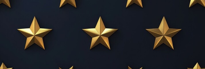 Obraz premium A stunning gold star arrangement on a dark background creates a stylish, elegant design for various uses. Generative AI