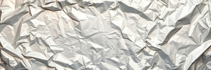 Fototapeta premium Shiny silver foil with wrinkled texture for elegant backgrounds or designs, wrinkled, luxury, surface