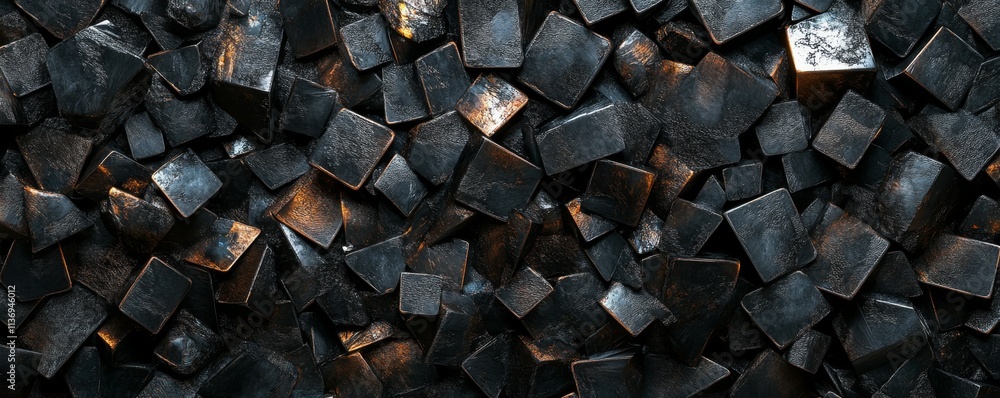 Poster black blocks neatly organized to make a futuristic abstract background. .