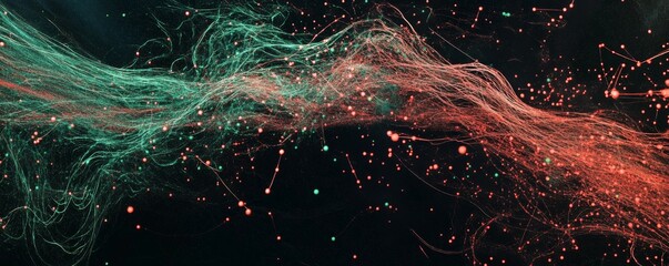 Digital data of wave particles and network connection