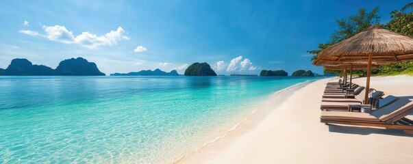 Dream Vacation Seascape. Solitude wallpaper with Heavenly Sunshine Beach.