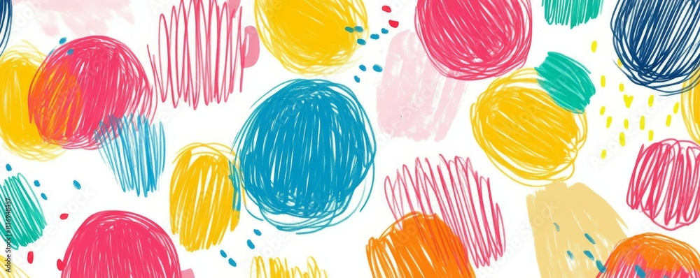 Poster fun seamless scribble pattern background