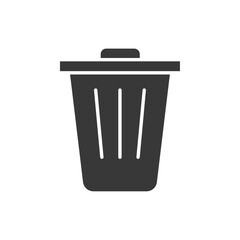 Trash Bin Icon Set Vector illustration in black