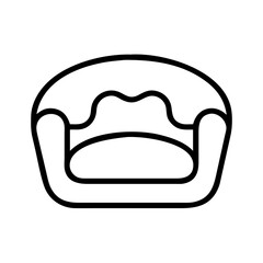 dog bed icon, dog day line art, dog day icon - simple black line art icon of dog bed, for dog day celebrations. dog day vector art.