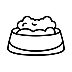 dog bowl with water icon, dog day line art, dog day icon - simple black line art icon of dog bowl with water, for dog day celebrations. dog day vector art.