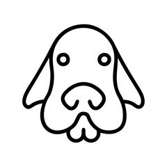 dog nose icon, dog day line art, dog day icon - simple black line art icon of dog nose, for dog day celebrations. dog day vector art.