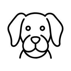 dog with floppy ears icon, dog day line art, dog day icon - simple black line art icon of dog with floppy ears, for dog day celebrations. dog day vector art.