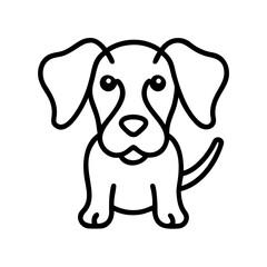 dog with floppy ears icon, dog day line art, dog day icon - simple black line art icon of dog with floppy ears, for dog day celebrations. dog day vector art.