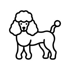 poodle haircut icon, dog day line art, dog day icon - simple black line art icon of poodle haircut, for dog day celebrations. dog day vector art.