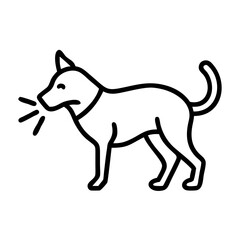 sniffing dog icon, dog day line art, dog day icon - simple black line art icon of sniffing dog, for dog day celebrations. dog day vector art.