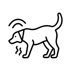 sniffing dog icon, dog day line art, dog day icon - simple black line art icon of sniffing dog, for dog day celebrations. dog day vector art.