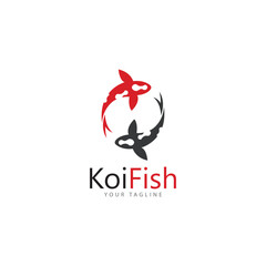 koi fish logo design vector template