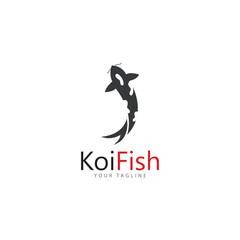 koi fish logo design vector template