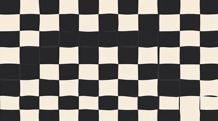 Abstract checkered pattern with wavy lines, black and white squares.