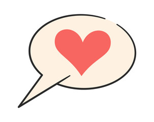 Heart speech bubble funky design