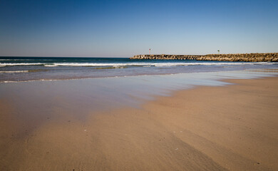 Paisagem de praia a norte de Portugal. Vila Praia de Ancora Praia de bandeira azul sinonimo de qualidade de aguas.