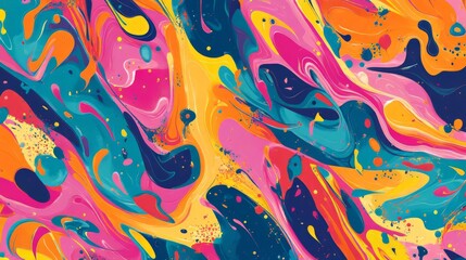 Stunning Abstract Colorful Marbling Design