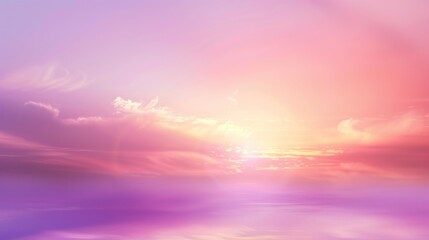 Obraz premium A serene sunset with soft pastel colors blending in the sky over a tranquil landscape.