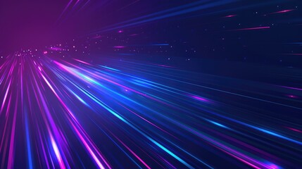 Obraz premium A vibrant abstract background featuring dynamic light streaks in purple and blue hues.