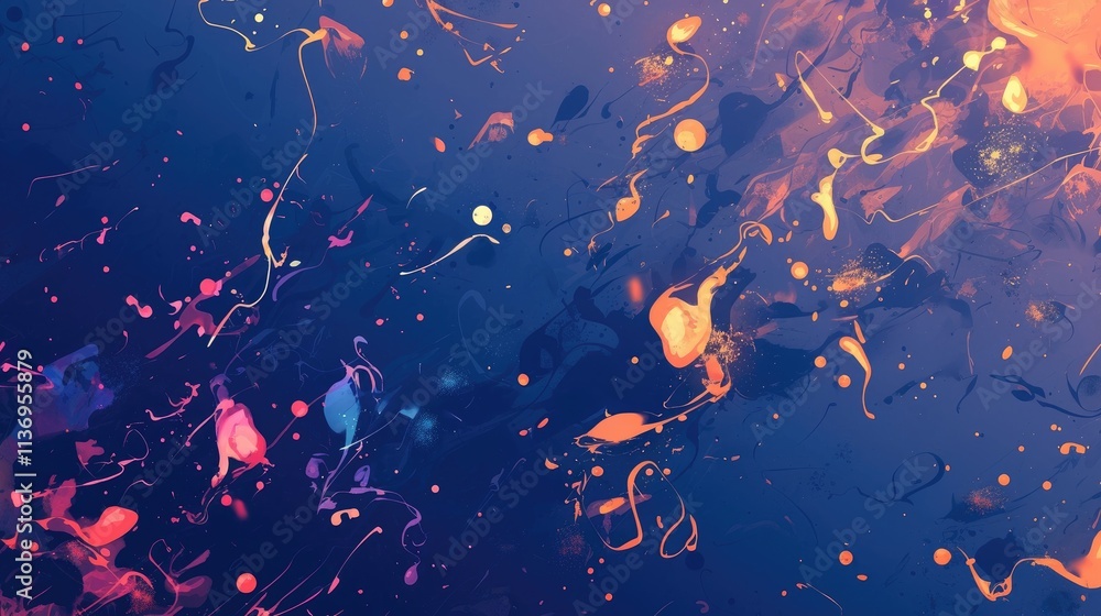 Poster abstract colorful design with flowing shapes and vibrant hues.