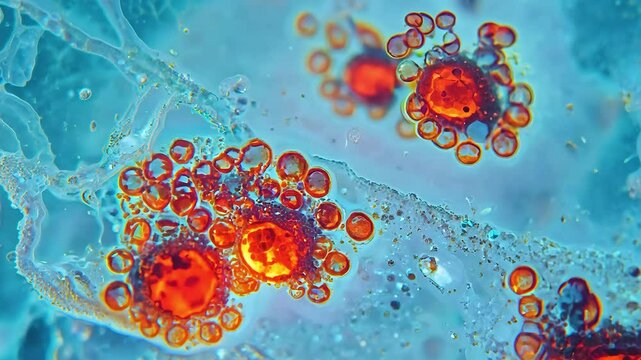 Radiant halophilic bacteria on crystalline surface