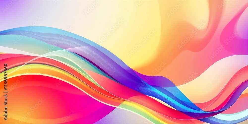 Poster vibrant abstract wave design with a spectrum of colors