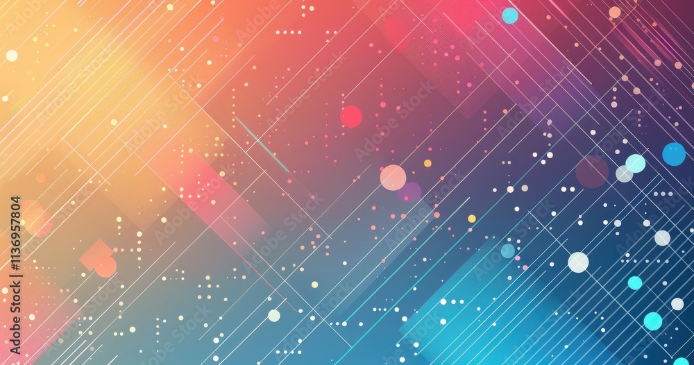Poster a vibrant abstract background with colorful gradients and geometric shapes.